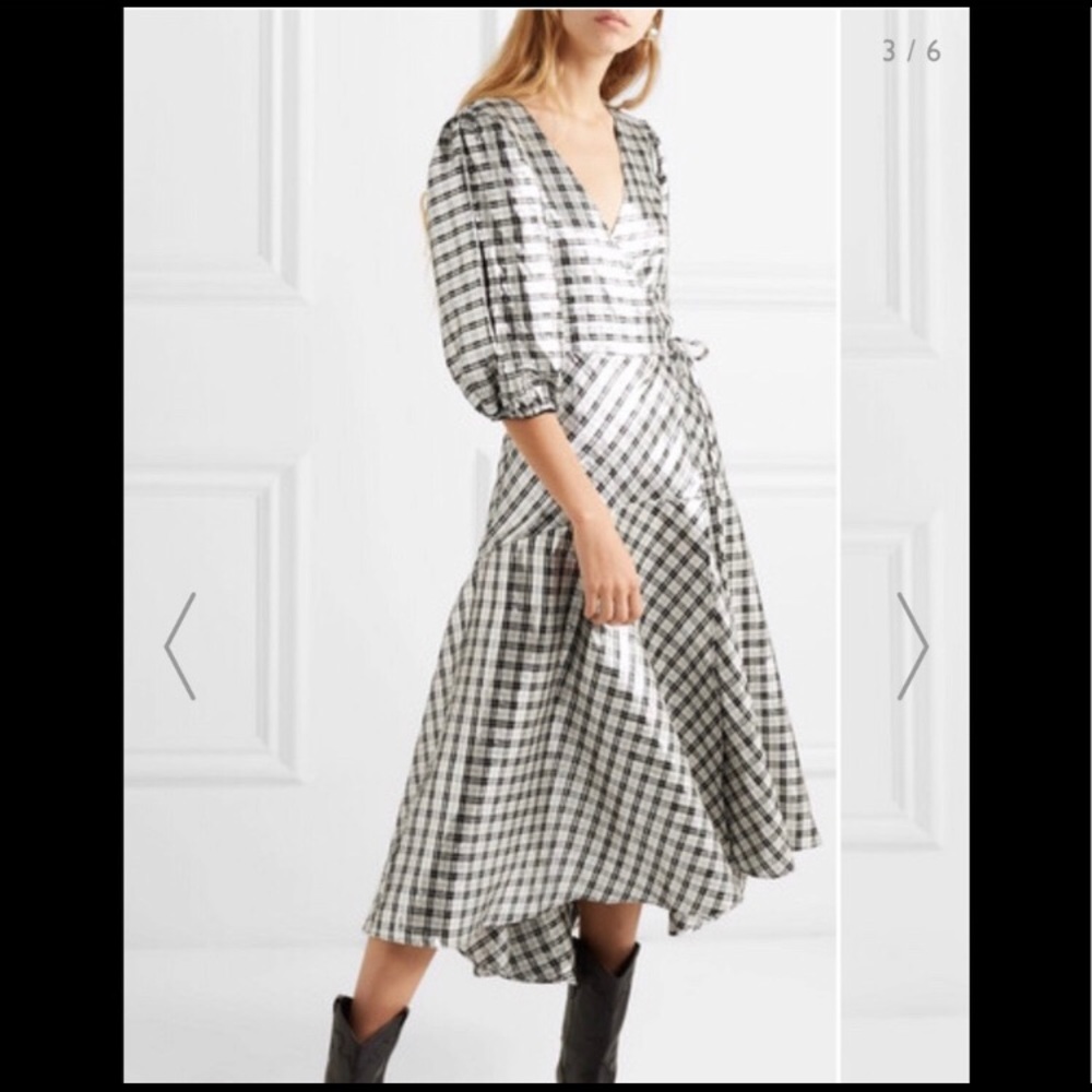 Ganni plaid midi dress, Tags still on, size 34